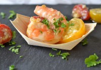 Scampi with baked cherry tomato