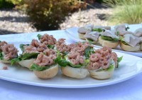 Mini rolls with fish and shrimps